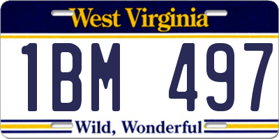 WV license plate 1BM497