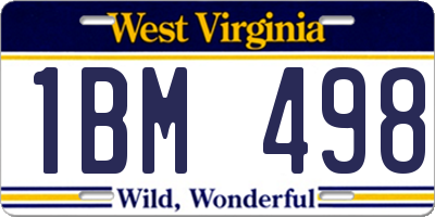 WV license plate 1BM498