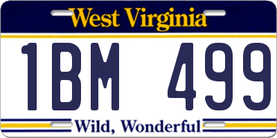 WV license plate 1BM499