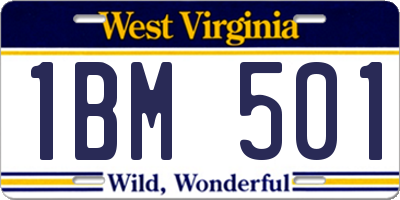 WV license plate 1BM501