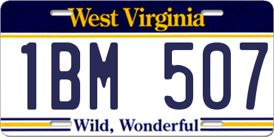 WV license plate 1BM507