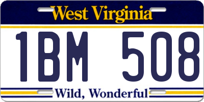 WV license plate 1BM508