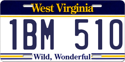 WV license plate 1BM510