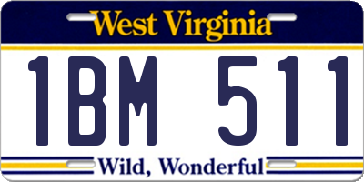 WV license plate 1BM511