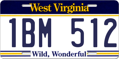 WV license plate 1BM512