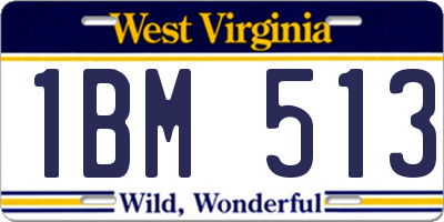 WV license plate 1BM513