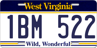 WV license plate 1BM522