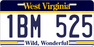 WV license plate 1BM525