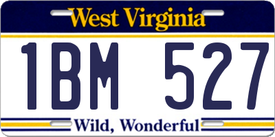 WV license plate 1BM527