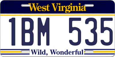 WV license plate 1BM535
