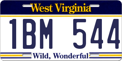 WV license plate 1BM544