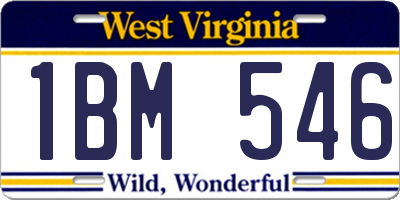 WV license plate 1BM546