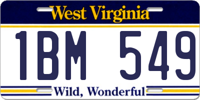 WV license plate 1BM549