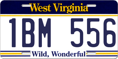 WV license plate 1BM556