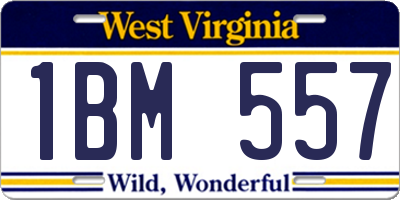 WV license plate 1BM557