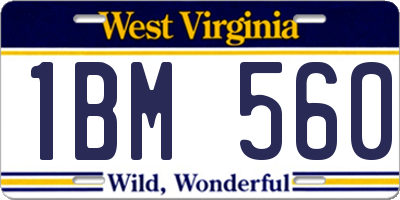 WV license plate 1BM560