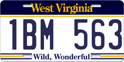 WV license plate 1BM563