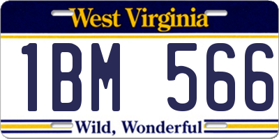 WV license plate 1BM566