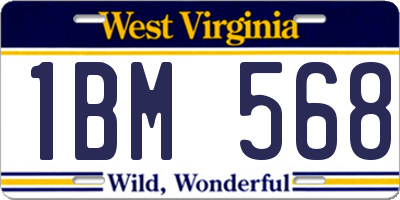 WV license plate 1BM568