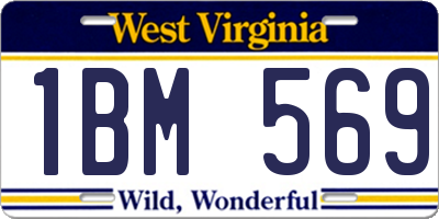 WV license plate 1BM569