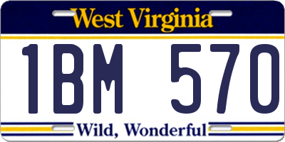 WV license plate 1BM570