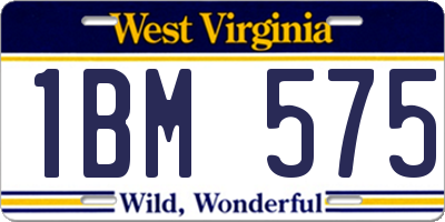 WV license plate 1BM575