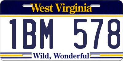 WV license plate 1BM578