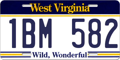 WV license plate 1BM582