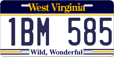 WV license plate 1BM585
