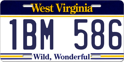 WV license plate 1BM586