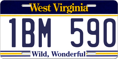 WV license plate 1BM590