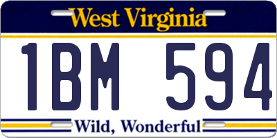 WV license plate 1BM594