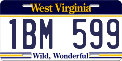 WV license plate 1BM599