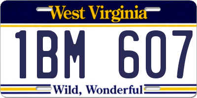 WV license plate 1BM607