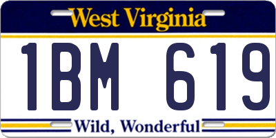 WV license plate 1BM619