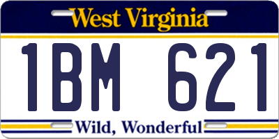 WV license plate 1BM621