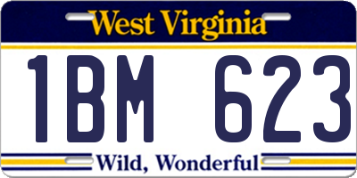 WV license plate 1BM623
