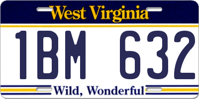 WV license plate 1BM632