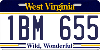WV license plate 1BM655