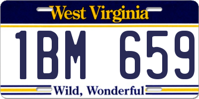 WV license plate 1BM659