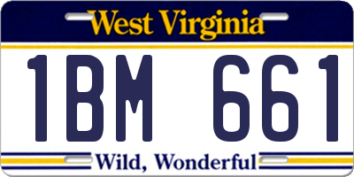 WV license plate 1BM661