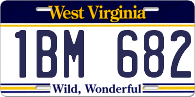 WV license plate 1BM682