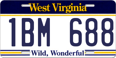WV license plate 1BM688