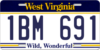 WV license plate 1BM691