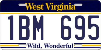 WV license plate 1BM695