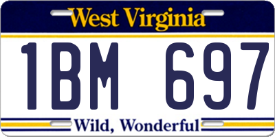 WV license plate 1BM697