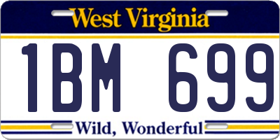 WV license plate 1BM699
