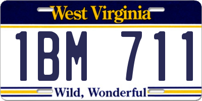 WV license plate 1BM711