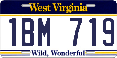 WV license plate 1BM719