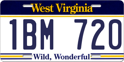 WV license plate 1BM720